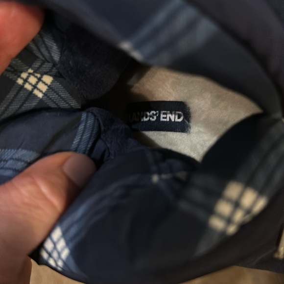 LANDS’ END BLUE PUFFER SLIP ON BOOTIE SLIPPER SIZE 8 - Picture 7 of 8